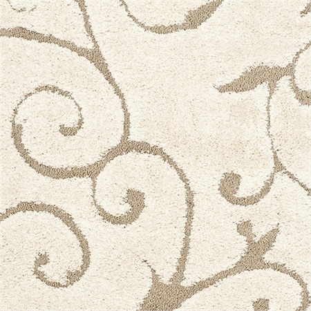 Safavieh 5 ft. 3 in. x 7 ft. 6 in. Medium Rectangle Cream and Beige Florida Shag Rug SG455-1113-5